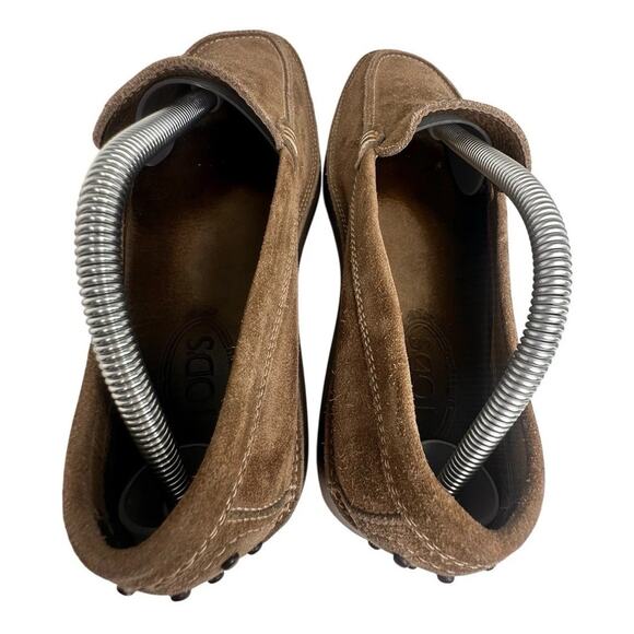 Tods Tan Suede Pantofola Estivo Slip On Loafers Men Sz 9 Preppy Made In Italy EC - Picture 15 of 16